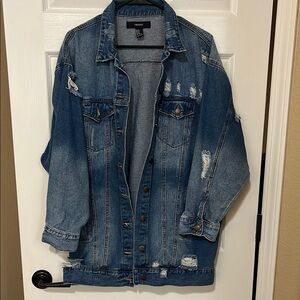 Forever 21 Oversized Blue Denim Jacket